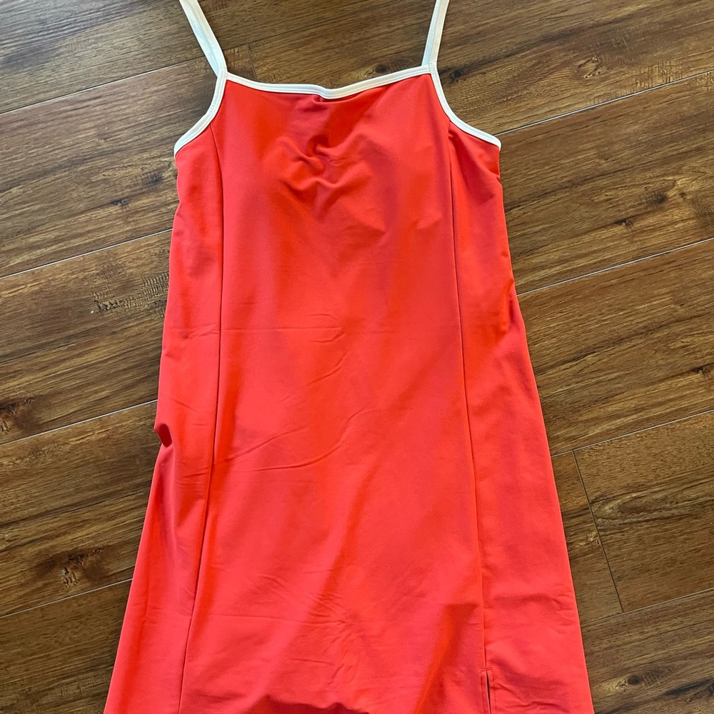 Red Athletic Dress with White Trim